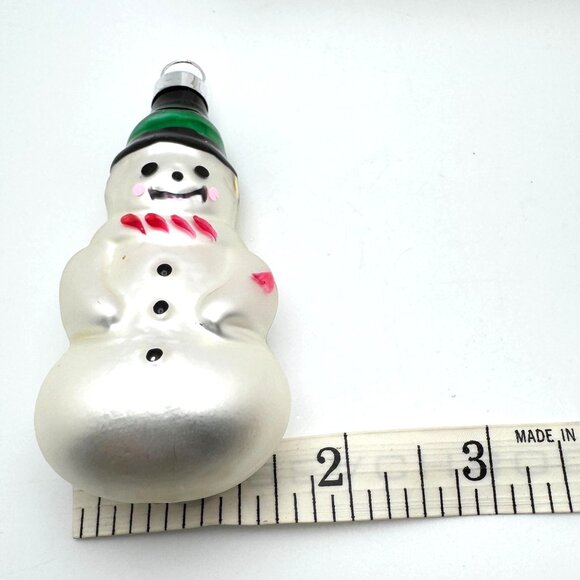 Set Of 4 Christmas Trimmeries Snowman Glass Ornaments 1990 - Picture 5 of 10